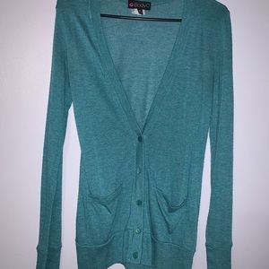 Teal Body central cardigan